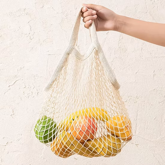 再利用可能なスーパーマーケットのショッピングカートバッグ、環境に優しい野菜果物